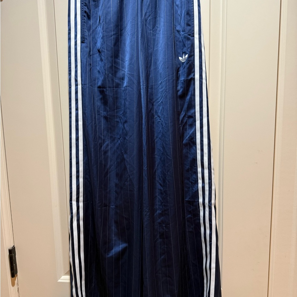 Adidas Blue pinstripe track Pants NWT